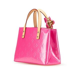 Louis Vuitton Reed Handbag Leather Patent Vernis Shoulder Neo Bag Pink